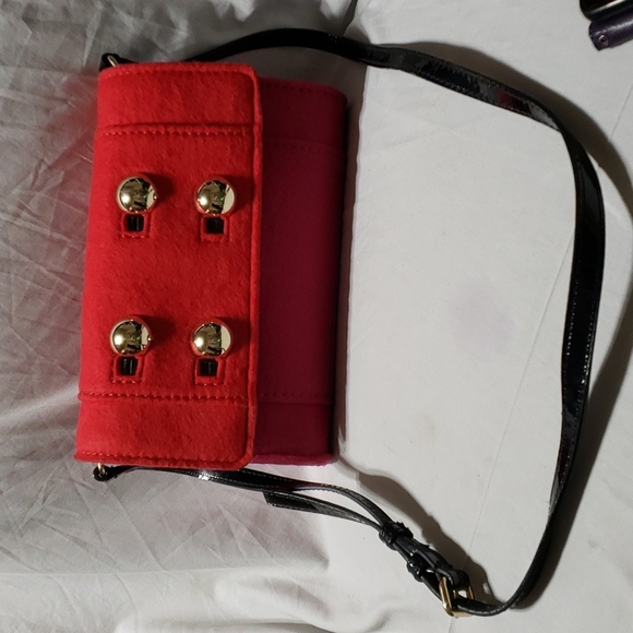 Kate spade pink and red felted crossbody rare - Picture 13 of 14